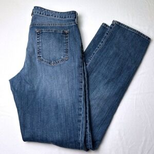 Eddie Bauer Womens Straight Leg Jeans Blue 8 Slightly Curvy Medium Wash Stretch